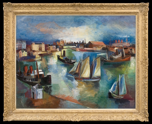 Jean DUFY - Painting - Entrée du Bassin de la Citadelle au Havre