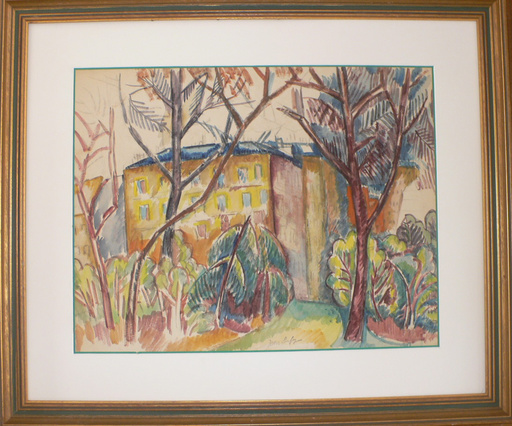 Jean DUFY - Drawing-Watercolor - Les arbres après la tempête & Portrait présumé de Voltaire