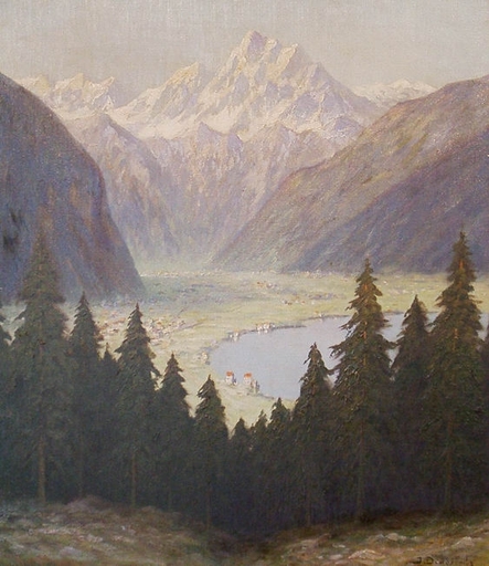 Josef DEDERICHS - Painting - Gebirgssee