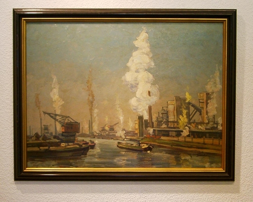 Josef DEDERICHS - Painting - Rhein-Herne-Kanal Nordstern