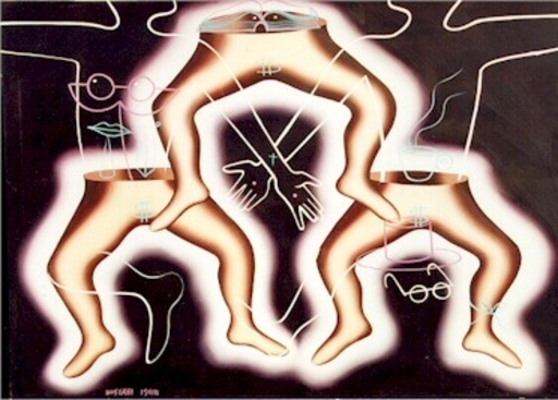 Mark KOSTABI - Painting - Balancing the Budget