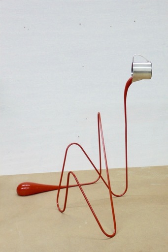 Markus HOFER - Sculpture-Volume - Liquid drawing (red)