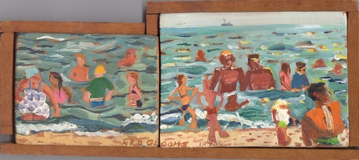 Red GROOMS - Painting - At the Beach