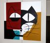 Richard BOIGEOL - Painting - TETE DE CHAT