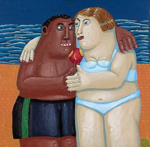 Valérie BLANCHARD - Painting - L'amour à la plage