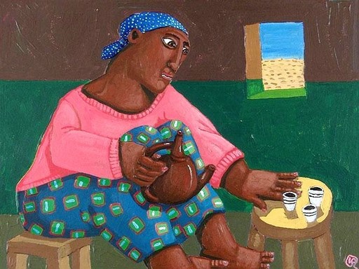 Valérie BLANCHARD - Painting - La cérémonie du café